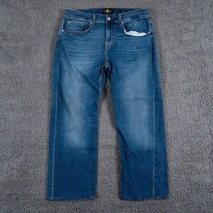 7 for All Mankind Jeans Mens 34x30 Blue Austyn Straight Relaxed